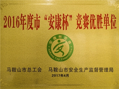 2016年度榮獲市安康杯（bēi）競賽優勝單位