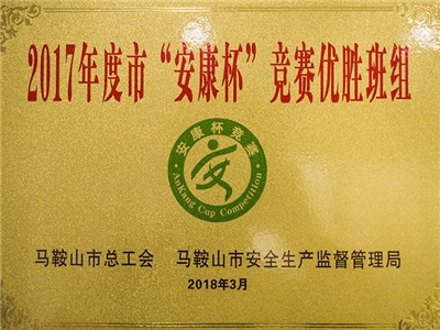 2017年度榮獲市安康杯競賽優（yōu）勝班組